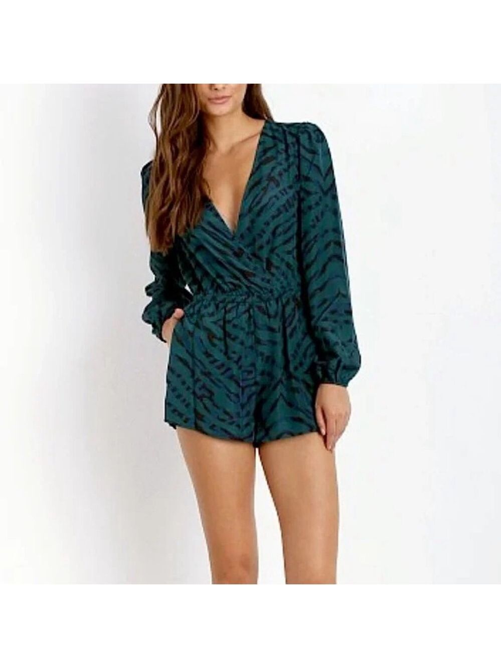 Lovers + Friends Abstract Print Long Sleeve Romper (XS) - Picture 3 of 13